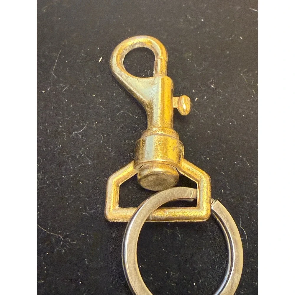 Vintage Focus Checkered Racing Flag Keychain Mixed Metal Lobster Clasp Charm
